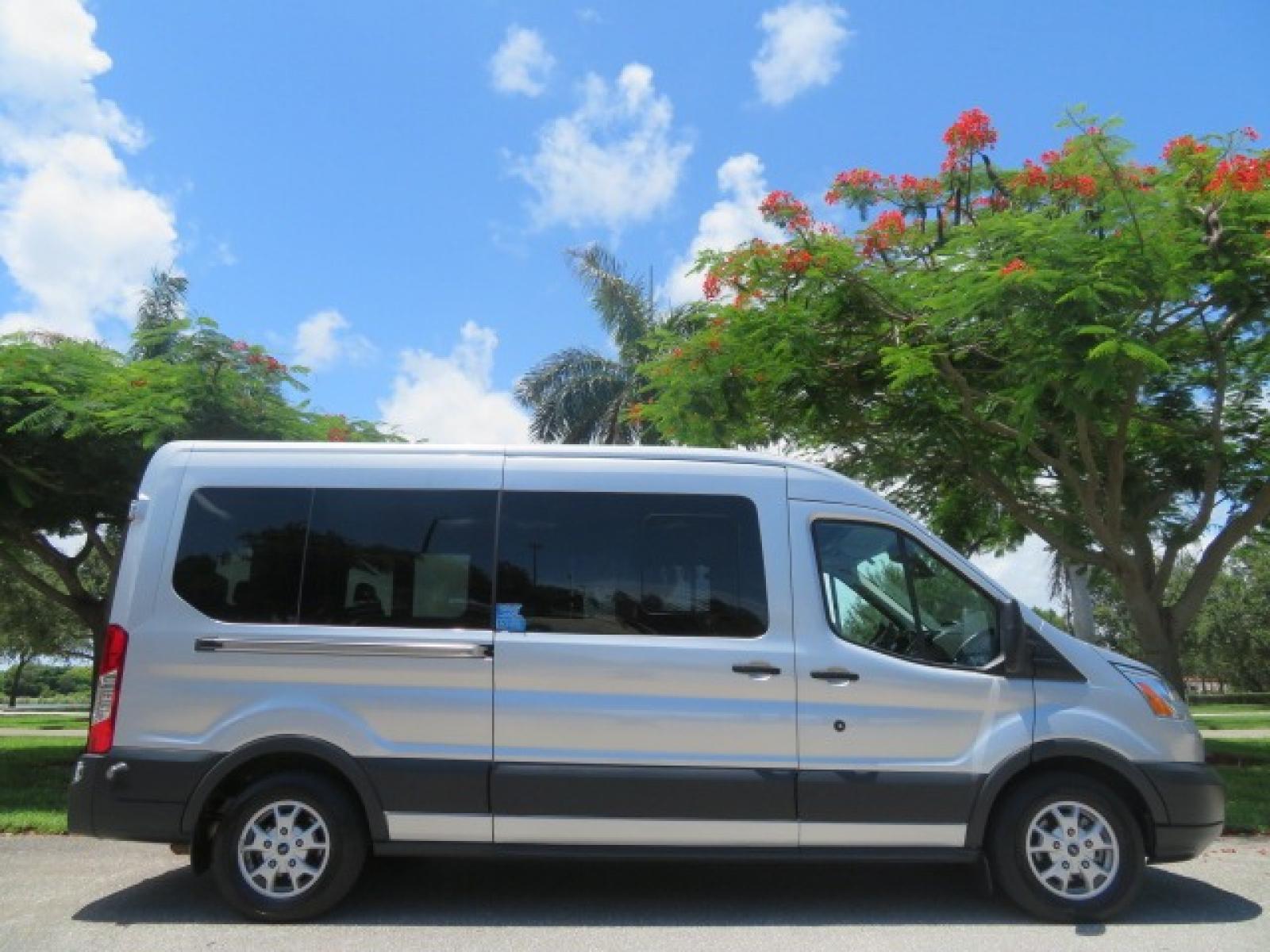 2015 Silver Ford Transit 350 Wagon Low Roof XL 60/40 Pass. 148-in. WB (1FBAX2CM3FK) with an 3.7L V6 DOHC 24V engine, 6-Speed Automatic transmission, located at 4301 Oak Circle #19, Boca Raton, FL, 33431, (954) 561-2499, 26.388861, -80.084038 - You are looking at a Beautiful 2015 Ford Transit T350 XLT Medium Handicap Wheelchair Conversion van with 20K Original Miles, Braunability Millennium 800lb Wheelchair Lift, Hand Controls, B&D 6 Way Transfer Seat, EZ Lock System, Dual A/C, Alloy Wheels, 7 Rear Seats Plus the Driver and Passenger Seat, - Photo #5