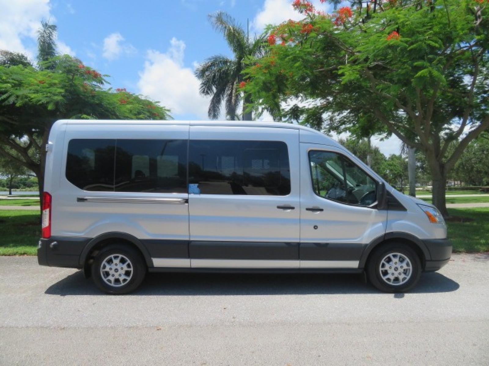2015 Silver Ford Transit 350 Wagon Low Roof XL 60/40 Pass. 148-in. WB (1FBAX2CM3FK) with an 3.7L V6 DOHC 24V engine, 6-Speed Automatic transmission, located at 4301 Oak Circle #19, Boca Raton, FL, 33431, (954) 561-2499, 26.388861, -80.084038 - You are looking at a Beautiful 2015 Ford Transit T350 XLT Medium Handicap Wheelchair Conversion van with 20K Original Miles, Braunability Millennium 800lb Wheelchair Lift, Hand Controls, B&D 6 Way Transfer Seat, EZ Lock System, Dual A/C, Alloy Wheels, 7 Rear Seats Plus the Driver and Passenger Seat, - Photo #7