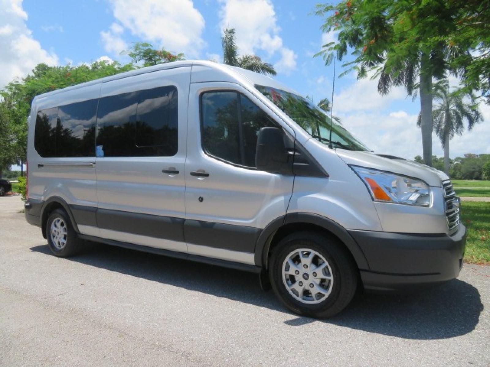 2015 Silver Ford Transit 350 Wagon Low Roof XL 60/40 Pass. 148-in. WB (1FBAX2CM3FK) with an 3.7L V6 DOHC 24V engine, 6-Speed Automatic transmission, located at 4301 Oak Circle #19, Boca Raton, FL, 33431, (954) 561-2499, 26.388861, -80.084038 - You are looking at a Beautiful 2015 Ford Transit T350 XLT Medium Handicap Wheelchair Conversion van with 20K Original Miles, Braunability Millennium 800lb Wheelchair Lift, Hand Controls, B&D 6 Way Transfer Seat, EZ Lock System, Dual A/C, Alloy Wheels, 7 Rear Seats Plus the Driver and Passenger Seat, - Photo #8