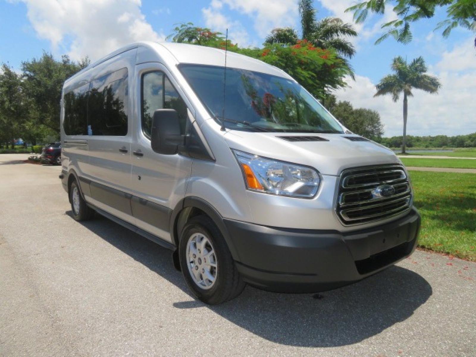 2015 Silver Ford Transit 350 Wagon Low Roof XL 60/40 Pass. 148-in. WB (1FBAX2CM3FK) with an 3.7L V6 DOHC 24V engine, 6-Speed Automatic transmission, located at 4301 Oak Circle #19, Boca Raton, FL, 33431, (954) 561-2499, 26.388861, -80.084038 - You are looking at a Beautiful 2015 Ford Transit T350 XLT Medium Handicap Wheelchair Conversion van with 20K Original Miles, Braunability Millennium 800lb Wheelchair Lift, Hand Controls, B&D 6 Way Transfer Seat, EZ Lock System, Dual A/C, Alloy Wheels, 7 Rear Seats Plus the Driver and Passenger Seat, - Photo #9