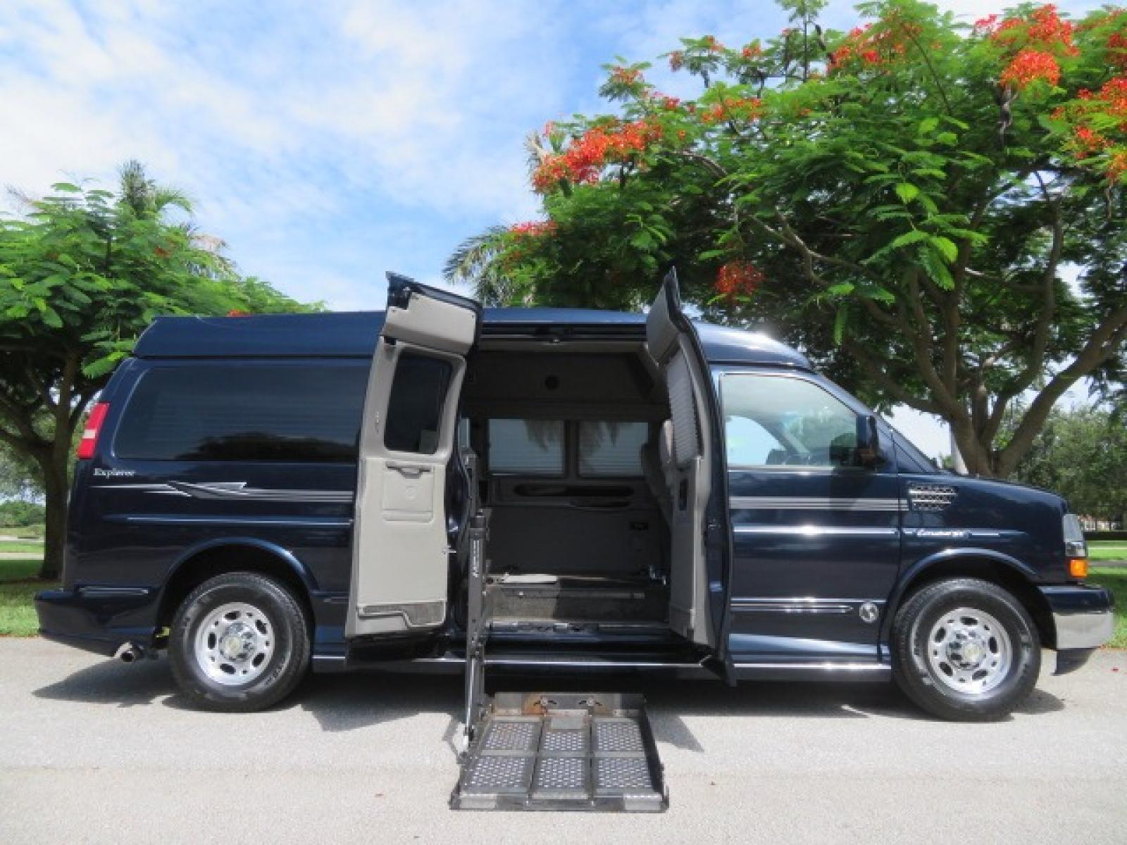 2012 Dark Blue /GRAY Chevrolet Express G2500 3LT RV (1GBWGLCG1C1) with an 6.0L V8 OHV 16V FFV engine, 6-Speed Automatic transmission, located at 4301 Oak Circle #19, Boca Raton, FL, 33431, (954) 561-2499, 26.388861, -80.084038 - You are looking at a Gorgeous 2012 Chevy Express Extended 2500 Handicap Wheelchair Conversion Van Explorer High Top Conversion with 47K Original Miles, Raised Side Entry Doors, Braun Side Wheelchair Lift with Wire Pendant Controls, Tie Down System, Plush Interior, Heated Seats, Back Up Camera, Rear - Photo #1