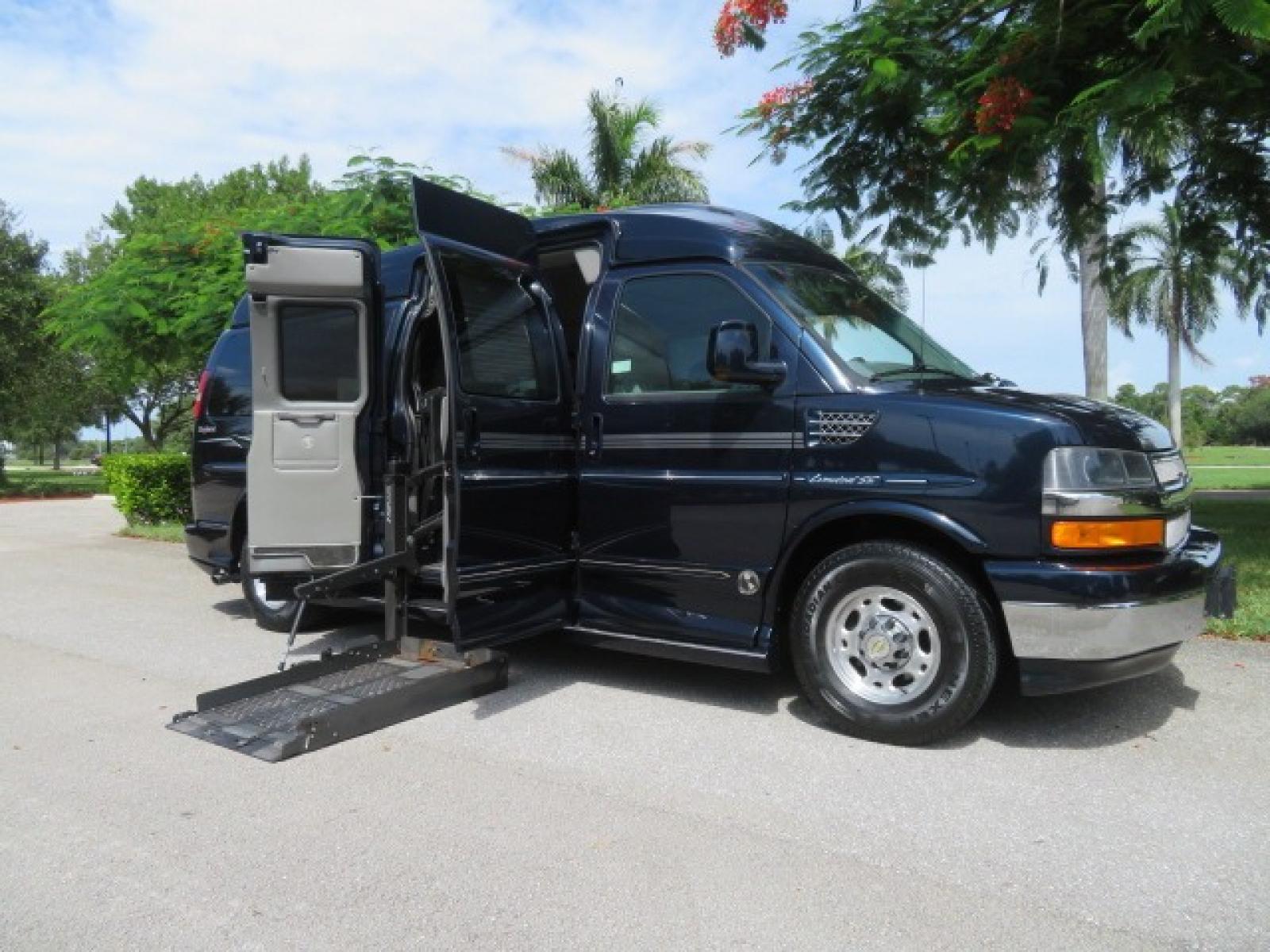 2012 Dark Blue /GRAY Chevrolet Express G2500 3LT RV (1GBWGLCG1C1) with an 6.0L V8 OHV 16V FFV engine, 6-Speed Automatic transmission, located at 4301 Oak Circle #19, Boca Raton, FL, 33431, (954) 561-2499, 26.388861, -80.084038 - You are looking at a Gorgeous 2012 Chevy Express Extended 2500 Handicap Wheelchair Conversion Van Explorer High Top Conversion with 47K Original Miles, Raised Side Entry Doors, Braun Side Wheelchair Lift with Wire Pendant Controls, Tie Down System, Plush Interior, Heated Seats, Back Up Camera, Rear - Photo #2
